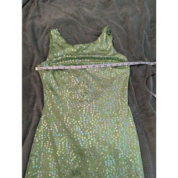 Vintage Hugo Buscati Women's Size 8 Green Sequin Swinger Mini Dress USA - Picture 8 of 9